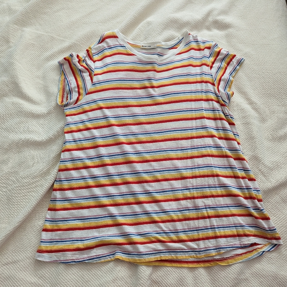 Marine Layer Rainbow Stripe Swing Crew, L, EUC